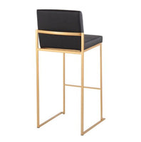 
              Set Fuji High Back Stainless Steel/Faux Leather Barstools with Gold Legs - LumiSource ( L 40cm, La 40cm, H 105cm)
            