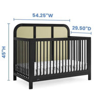 
              Simmons Kids' Theo 6-in-1 Convertible Crib - Greenguard Gold Certified - Black/Textured Almond (L 1m x 40cm, La 75cm, H 1m x 10cm)
            