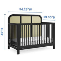 Simmons Kids' Theo 6-in-1 Convertible Crib - Greenguard Gold Certified - Black/Textured Almond (L 1m x 40cm, La 75cm, H 1m x 10cm)