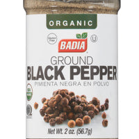 Badia - Pimienta negra orgánica molida, 2 OZ (56.7g)