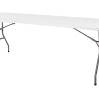 Table pliante Springos | Table pliable | Table de camping | Pliable | Portable | 180 cm x 75 cm | Blanc