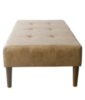 
              Tufted Coffee Table Ottoman Faux Leather Light Brown - HomePop (L 1m x 15cm, La 65cm, H 40cm,)
            