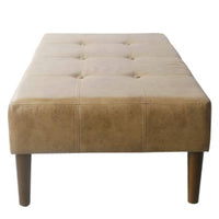 Tufted Coffee Table Ottoman Faux Leather Light Brown - HomePop (L 1m x 15cm, La 65cm, H 40cm,)