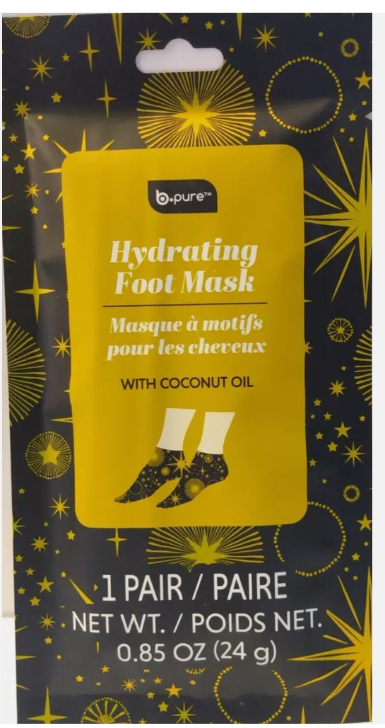 Bpure One Hydrating Foot Mask, One Printed Hair Mask Both With Coconut Oil (24 g)