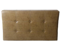 
              Tufted Coffee Table Ottoman Faux Leather Light Brown - HomePop (L 1m x 15cm, La 65cm, H 40cm,)
            