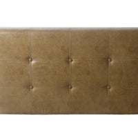 Tufted Coffee Table Ottoman Faux Leather Light Brown - HomePop (L 1m x 15cm, La 65cm, H 40cm,)