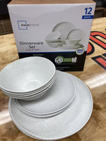 
              12-Piece Tan Eco-Friendly Dinnerware Set
            