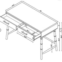 Oslari Wood Writing Desk with Drawers White - Threshold