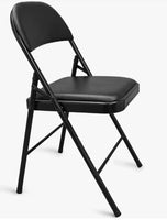 
              Basics-Chaise pliante rembourrée en vinyle, en acier métallique
            