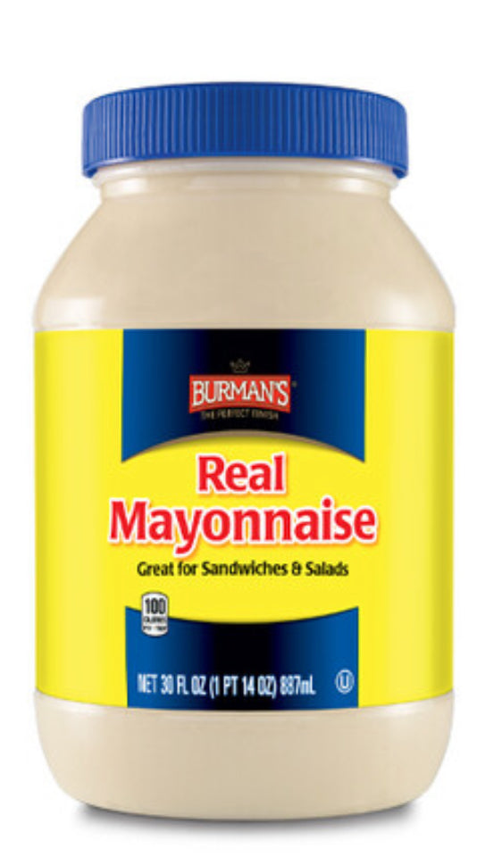 Burman's Real Mayonnaise 887ml DLC: Août25