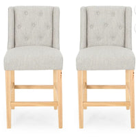 
              GDF Studio Pincay Contemporary Fabric Tufted Wingback 27 Inch Counter Stools Light Gray and Natural 1 pièces
            