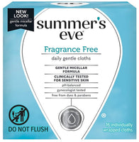 
              Lingettes féminines quotidiennes douces sans parfum Summer's Eve, élimine les odeurs, pH équilibré, 16 Count,
            