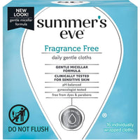 Lingettes féminines quotidiennes douces sans parfum Summer's Eve, élimine les odeurs, pH équilibré, 16 Count,