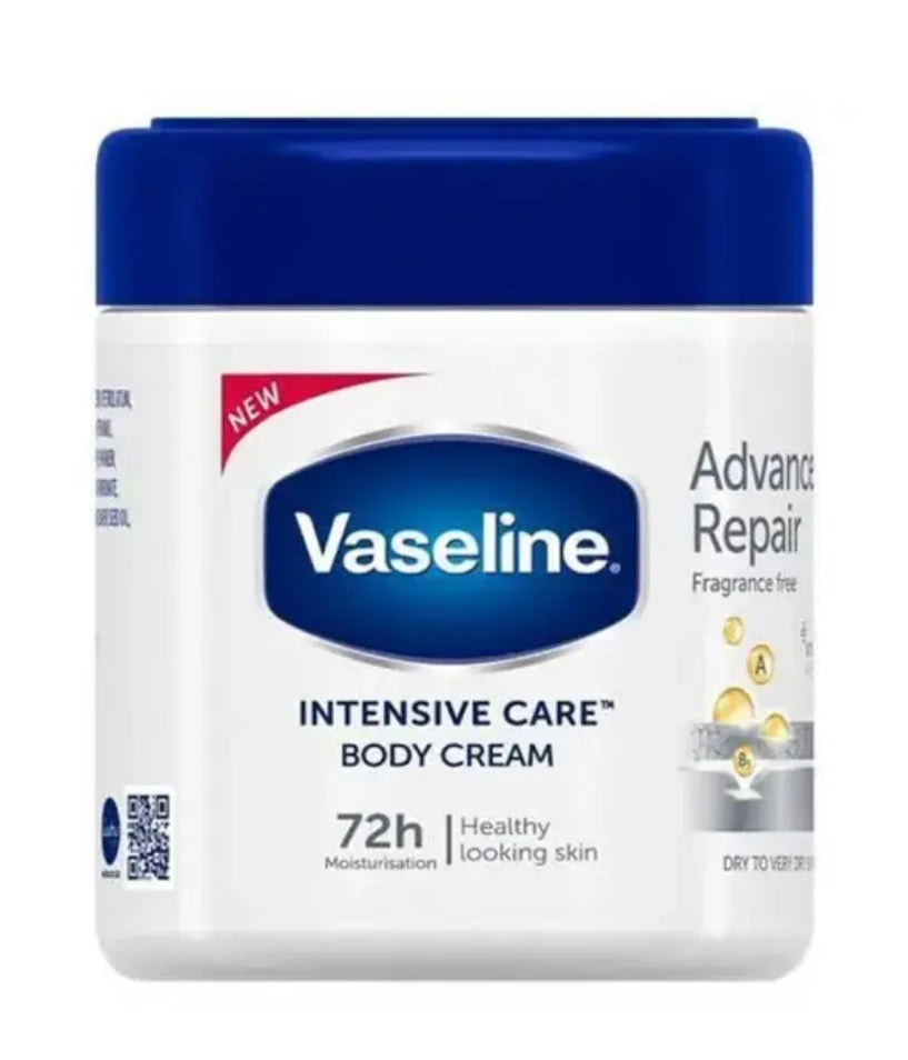 Vaseline Advanced Repair, Crème Hydratante pour le corps, Réparateur avancé, Sans Parfum, 400 mL