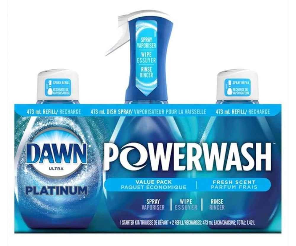 Dawn Platinum Powerwash - Jabón en aerosol para platos, repuesto de aroma fresco, 16 onzas