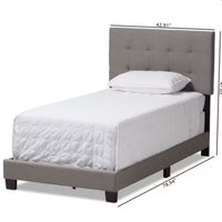 Twin Brookfield Modern and Contemporary Fabric Upholstered Bed - Baxton Studio 1 place