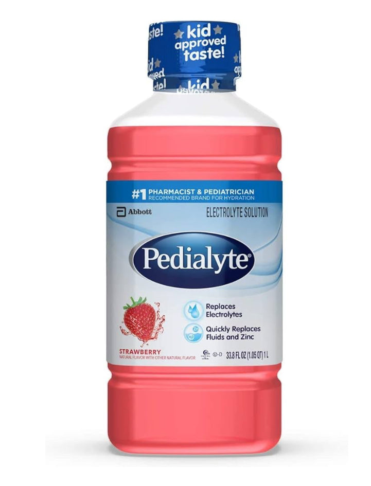 Pedialyte Electrolyte Solution, Hydration Drink, Strawberry,( 1 L) DLC: Fev25