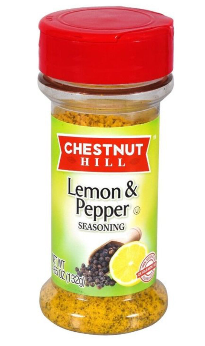 Chestnut Hill Lemon & Pepper Seasoning, 4.65 oz. (132 g) DLC: 01 Nov26