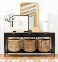 
              East Bluff Woven Drawer Console Table Black - Threshold designed with Studio McGee (L 1m x 50cm, La 35cm, H75cm)
            