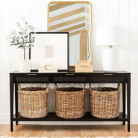 East Bluff Woven Drawer Console Table Black - Threshold designed with Studio McGee (L 1m x 50cm, La 35cm, H75cm)