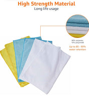 
              1pk Amazon Basics Microfiber Cleaning Cloth, Non-Abrasive, Reusable and Washable, Blue/White/Yellow, 16" x 12"
            