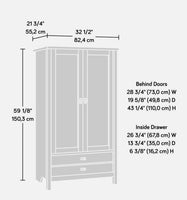 
              Sauder Cottage Road Engineered Wood Armoire in Soft White and Lintel Oak
            