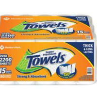 Promo * Member's Mark Super Premium 2-Ply Select & Tear Paper Towels (150 sheets/roll, 15 rolls)