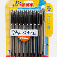 10 CT Paper Mate InkJoy 1.0 mm Medium point Ballpoint Pens, BLACK INK NEW