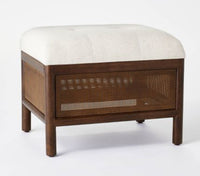 
              Woodspring Cane Base Ottoman Dark Walnut/Cream (FA) - Threshold designed with Studio McGee (L 55cm, La 40cm, H 40cm,)
            