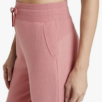 All in Motion Pantalon de survêtement en polaire taille haute pour femme avec poches latérales, couleur : rose rose, mélange de coton