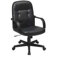 Work Smart Star Mid Padded Seat and Back Eco Leather Adjustable Managers Office Chair