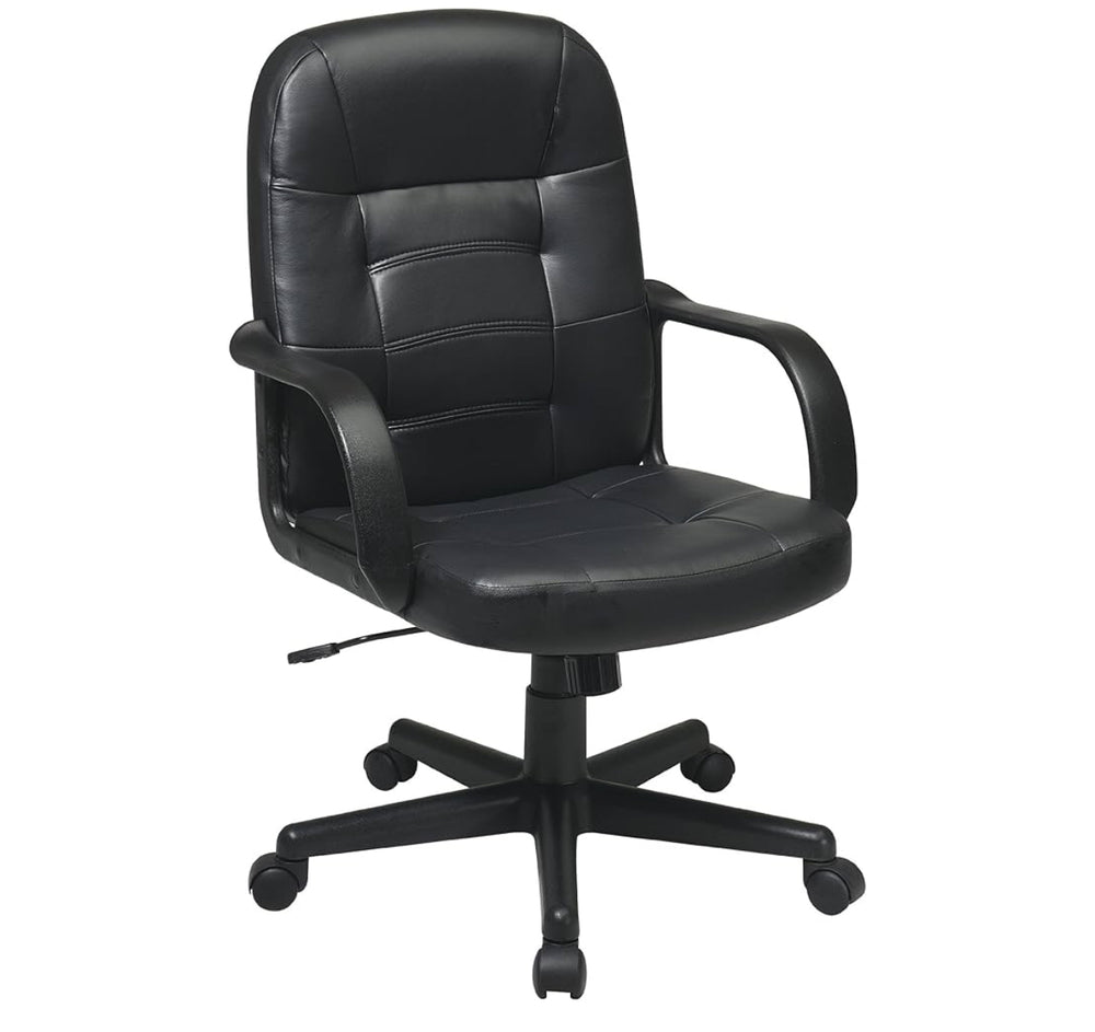 Work Smart Star Mid Padded Seat and Back Eco Leather Adjustable Managers Office Chair