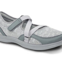 Women's Orthopedic Mesh Mary Jane Casual Shoe by Apex-Grey Size 38