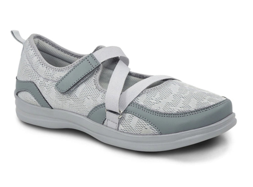 Women's Orthopedic Mesh Mary Jane Casual Shoe by Apex-Grey Size 38