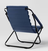 
              Sling Dorm Chair Dark Blue - Room Essentials: Foldable, Faux Leather, Foam Padded, Steel Frame
            