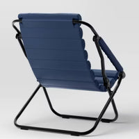 Sling Dorm Chair Dark Blue - Room Essentials: Foldable, Faux Leather, Foam Padded, Steel Frame