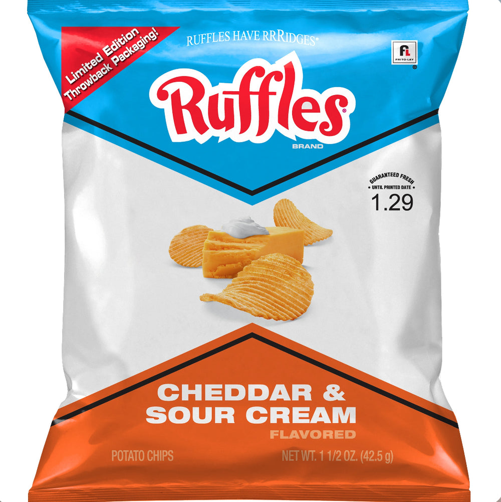 Ruffles Papas fritas con crema agria y cheddar (42.5 g) DLC: Oct24