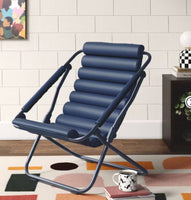 
              Sling Dorm Chair Dark Blue - Room Essentials: Foldable, Faux Leather, Foam Padded, Steel Frame
            