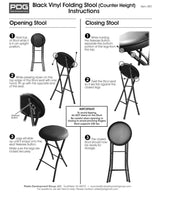 
              Folding Vinyl Counter Stool Black - Plastic Dev Group
            