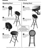 Folding Vinyl Counter Stool Black - Plastic Dev Group