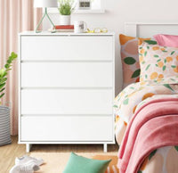 
              Modern 4 Drawer Dresser White - Room Essentials
            