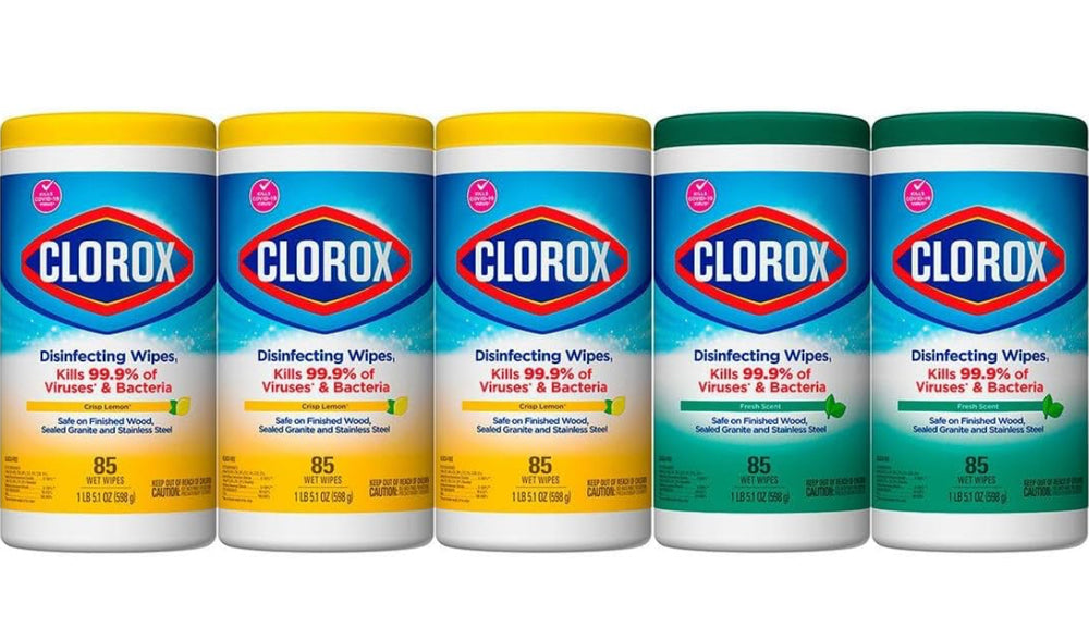 Clorox Paquete variado de toallitas desinfectantes veces poder de limpieza, mata el 99.9% (598 g) 85 Wet Wipes