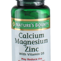 Natures Bounty Calcium Magnesium Zinc with Vitamin D3, 100 Tablets/ DLC: 07/2027