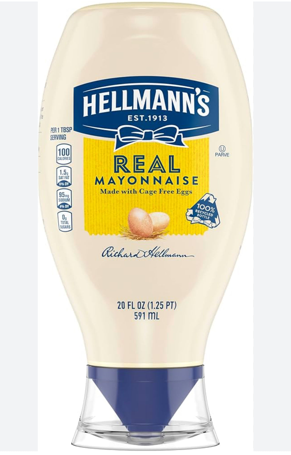 Hellmann's Squeezable Real Mayonnaise 20oz 591mL DLC: Fev26