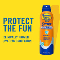 Banana Boat Sport Cool Zone SPF 30 Sunscreen Spray, 6oz | Sport Sunscreen Spray SPF 30, Clear Sunscreen Spray, Banana Boat Sunscreen Spray SPF 30, Oxybenzone Free Sunscreen SPF 30, 6oz(170g) DLC: MAI2025