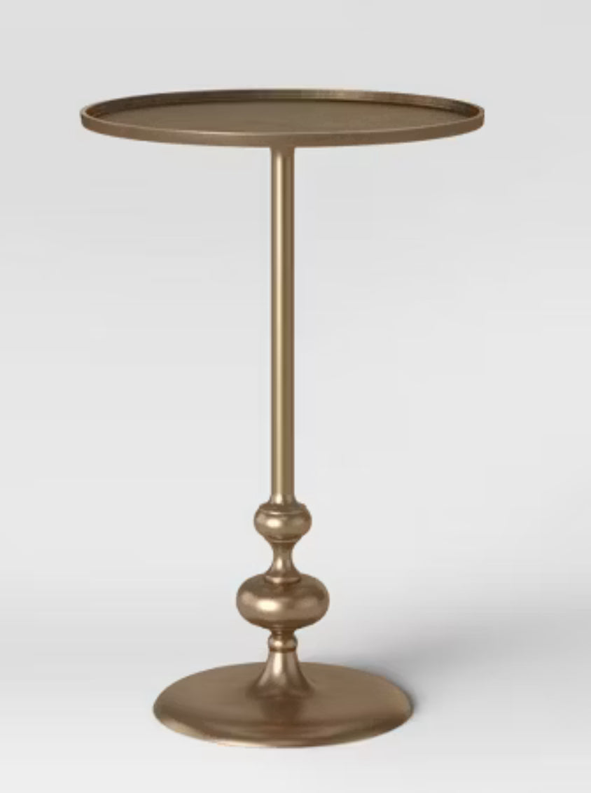 Londonberry Turned Accent Table Small Brass - Threshold