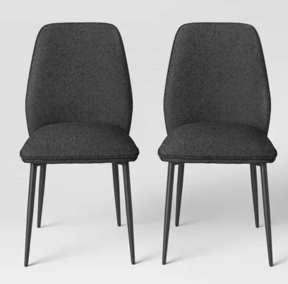 2pk Candelaria Upholstered Dining Chairs Dark Gray - Project 62 LPFN960217