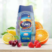 TUMS Extra Strength Smoothies Assorted Fruit Antacid Chewable Tablets - 60ct DLC: JANV2025