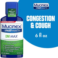 
              Mucinex DM Fast Max Cough Suppressant & Expectorant Liquid - 6 fl oz/ 180mL DLC: DEC25
            