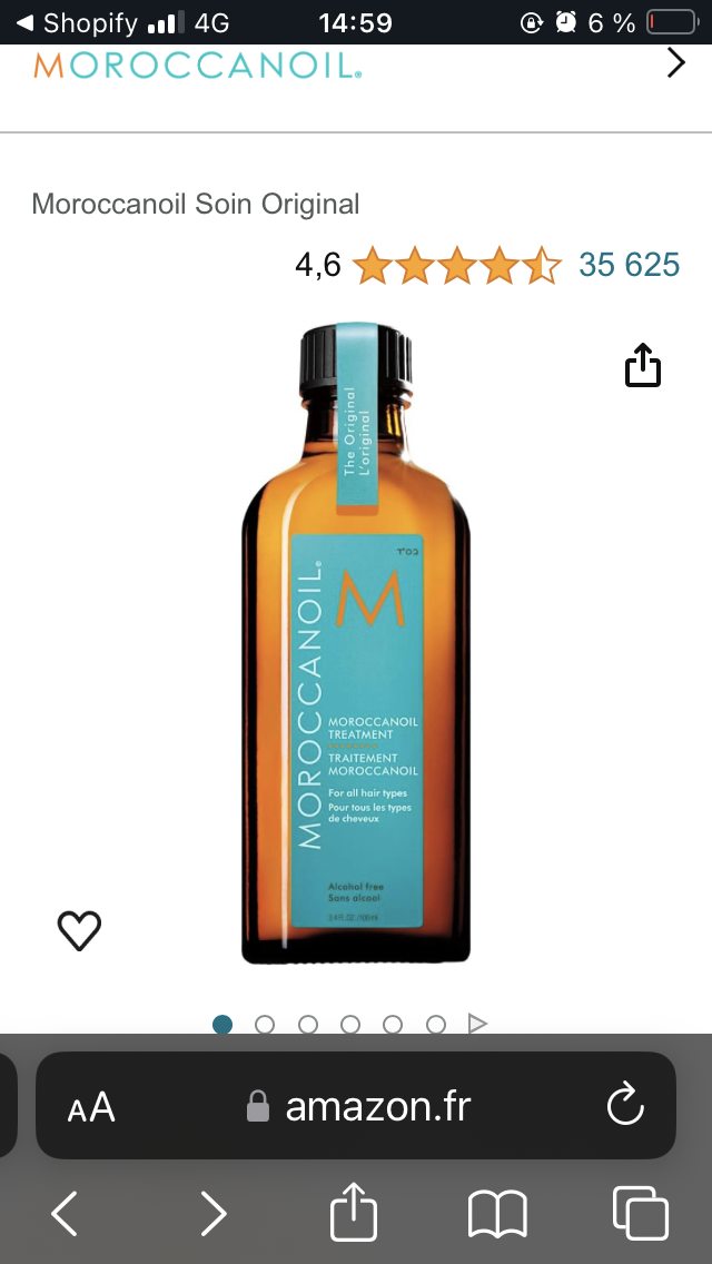 Moroccanoil Traitement d’huile pour tous les Types de Cheveux 100mL